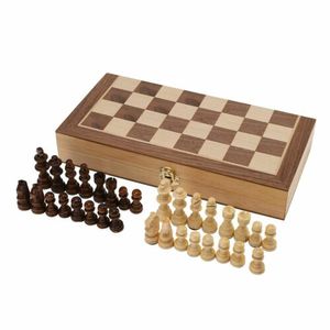 Schachspiel Figuren aus Olivenholz Kinder Erwachsene Spielzeug Geschenk Schach Backgammon edles 29*29CM