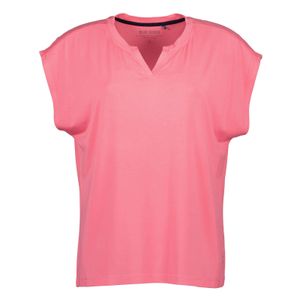 Blue Seven Damen T-Shirt mit Henley-Ausschnitt - Kurzarm-Shirt mit überschnittenen Schultern in Azalee Größe 38