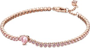 Pandora Armband 580041C01 Sparkling Heart Pave Tennis pink leuchtende Kristalle Sterling SIlber 925