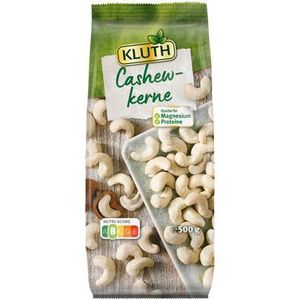 Kluth Cashewkerne Premium Snack mild reich an Proteinen 500g