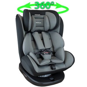 XOMAX 916 Auto Kindersitz mit 360° Drehfunktion und ISOFIX für Kinder von 0 - 36 kg (Klasse 0, I, II, III) Farbe Schwarz/Grau