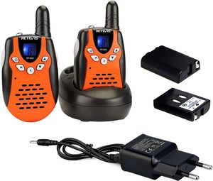 Retevis RT602 Walkie Talkie Kinder, PMR446 Funkgeräte mit Akkus, 8 Kanäle VOX Taschenlampe, Spielzeug Geschenke für 3–12Jahren (2er, Orange)