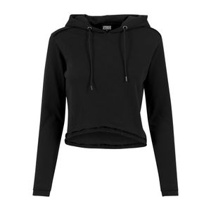 Urban Classics Damen Hoodie Ladies Cropped Terry Hoody Black-XS
