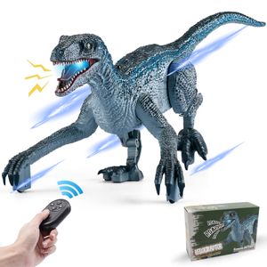 Ferngesteuerte Dinosaurier Spielzeug, RC Dinosaurier Elektrospielzeug mit LED Licht und Klang, Realistischer T-Rex Gehen Brüllen, Geschenk
