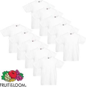 Fruit of the Loom Kinder-T-Shirt Original 10 Stk. Weiß Größe 116
