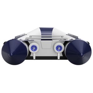 Slipräder, Heckräder, Transporträder für Schlauchboot, mit Ein-Hand Bedienfunktion, SUPROD HD200, Edelstahl V4A, grau/blau