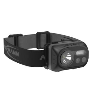 ANSMANN LED Stirnlampe HD230BS mit Gestensteuerung inkl. Batterien & 4x Halteclips für Bauhelme - Kopflampe LED mit Sensor ideal zum Radfahren Laufen mit Hund Joggen Angeln Werkstatt Jagd