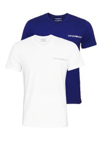 Emporio Armani Shirt Basic-T-Shirts mit V-Ausschnitt und Logo-Print in Regular Fit