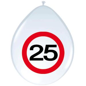 luftballons Verkehrszeichen 25 Jahre 30 cm Latex weiß 8 Stück