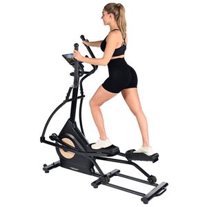 Christopeit Fit Wheel Pro Front-Crosstrainer-Ergometer – 32-stufige Magnetbremsung, LED Smart Control, Bluetooth Pulsmessung, Gelenkschonendes Heimfitnessgerät mit Vielfältigen Trainingsprogrammen