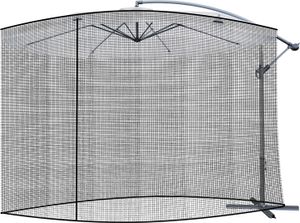 Moskitonetz für Gartenschirm 3m - schwarz