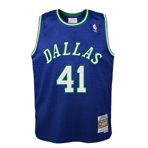Mitchell & Ness - NBA Dallas Mavericks  Kinder Swingman Jersey Road Nowitzki Tank Top : Blau XL (170-180cm) Farbe: Blau Größe: XL (170-180cm)