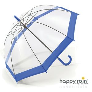 happy rain Regenschirm Schirm transparent durchsichtig Glockenschirm blau
