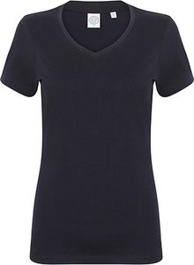 SF Women SK122 | Damen Feel Good Stretch V-Neck T / weiches Tragegefühl - Farbe: Navy - Größe: XS