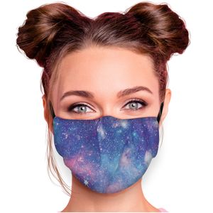 Alltagsmaske Stoffmaske Motiv Mund- Nasenschutz einstellbare Ohrbügel Waschbar Herren Damen verschiedene Designs, Modell wählen:Weltall