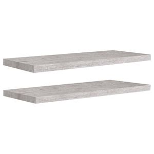 vidaXL Schweberegale 2 Stk. Betongrau 80x23,5x3,8 cm MDF