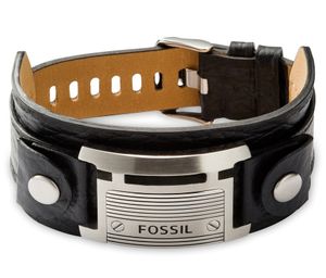 Fossil Herren Armband Leder mit Edelstahl JF84816