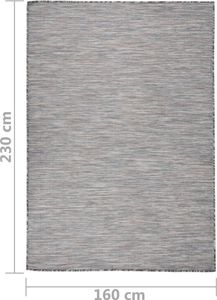 vidaXL Outdoor-Teppich Flachgewebe 160x230 cm Braun und Blau
