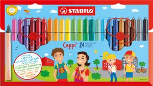 Filzstift mit Kappenring - STABILO Cappi - 24er Pack - mit 24 verschiedenen Farben