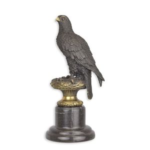 Bronzefigur Skulptur Adler auf Marmorsockel bronze 31 cm 3,1 kg