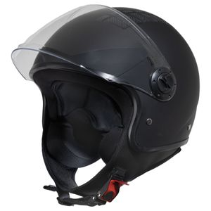 VINZ Como Jethelm mit Visier ECE 22.06  | Roller Helm Mopedhelm Für Motoroller & Vespa | Herren & Damen | Motorradhelm in XS-XL | Erhältlich in 4 Farben - Matt Schwarz | M (57 - 58 cm)