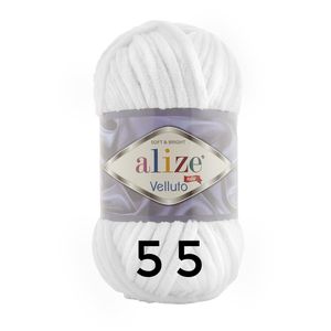 Alize Velluto, 100g/68m 55 white