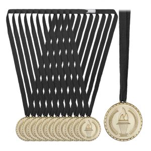 relaxdays Gold Medaille für Kinder 12er Set