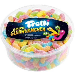 Trolli saure Glühwürmchen gezuckertes und saures Fruchtgummi 1000g