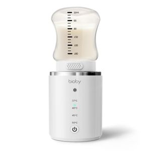 Bioby Babyflaschenwärmer, wiederaufladbarer Milchwärmer mit Flaschenadaptern 53/56mm, Muttermilch- und Wassererwärmung