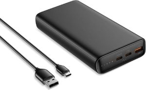 VEGER Power Bank T100 - 20 000mAh LCD Quick Charge PD 65W auch geeignet für Laptops Schwarz (W2032C-100)