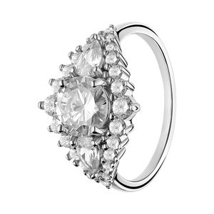 Lucardi - Damen Ring aus 925 Silber mit Zirkonia - Ring - 925 Silber - Silberfarbig - 16.50 / 52  mm -