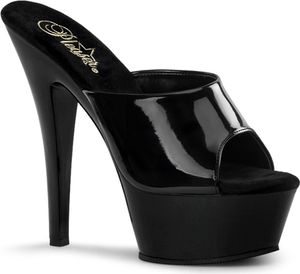KISS-201 Pleaser High-Heels Plateaupantoletten schwarz Lack