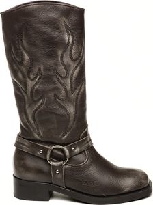Steve Madden Steve Madden Bloom Boot - Grau Leder Damenstiefel mit Western Stil Größe 40