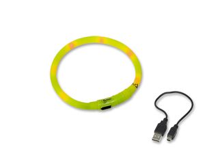NOBBY Leuchthalsband VISIBLE, gelb, M, Ø 10 mm, L: 40 cm