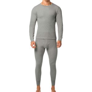 Herren Set Thermounterhose Thermo lange Unterhose SET Unterhemd Unterwäsche grau L