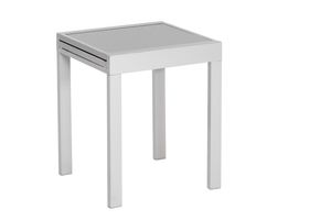 Balkonový stůl Merxx rozkládací 65/130 x 65 cm - hliníkový rám stříbrný