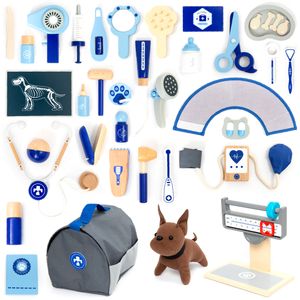 UMU® Tierarzt Spielset für Kinder 37 STK - Veterinär Spielzeug für Kinder 2, 3, 4, 5 Jahren