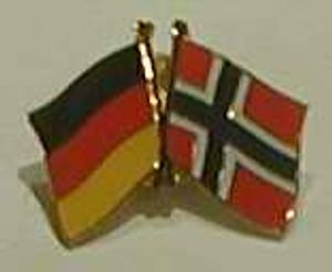 Norwegen / Deutschland Freundschafts Pin Anstecker Flagge Fahne Nationalflagge