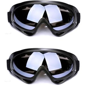 2 Stück Unisex Ski Snowboard Brille, Snowboardbrille, UV-Schutz Goggle, Anti-Fog Skibrille, für Skifahren (Transparent)