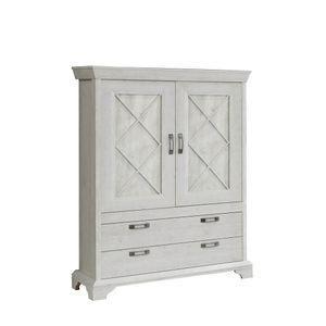 Highboard Kasimir 4 Pinie weiß 123x162x48 cm Schrank Wohnzimmer