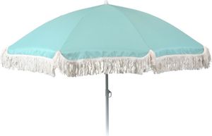 Parasol Ochrona UV 30+ Parasol plażowy z frędzlami Parasol balkonowy Ø 155 cm Turkusowy