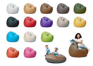 sunnypillow XXL Sitzsack mit Styropor Füllung 125 cm Durchmesser 2-in-1 Funktionen zum Sitzen und Liegen Outdoor & Indoor für Kinder & Erwachsene viele Farben und Größen zur Auswahl Braun