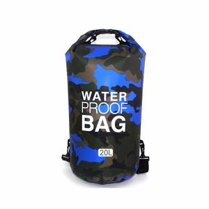 Dry Bag in Rucksack , Kanu, Kajak, Outdoor,Wasserdichter Packsack mit Schultergurte,Blau,20L