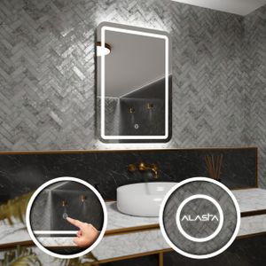 Kúpeľňové zrkadlo s LED osvetlením + Dotknite sa možnosti Prepnúť - Madrid - 60 cm - 80 cm Kúpeľňové zrkadlo s LED osvetlením + Dotknite sa možnosti Prepnúť - Madrid - 60 cm - 80 cm
