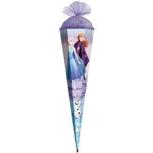 ROTH Schultüte groß Disney Frozen 100 cm eckig Tüllverschluss ROT(H)-Spitze Zuckertüte Schulanfang