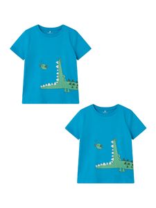 T-Shirt 2er-Set stylisches Kurzarm Rundhals Kinder Oberteil |