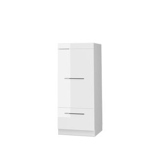 Livinity® Mikrowellenschrank Fame-Line, 60 cm, Weiß Hochglanz/Weiß