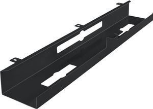 AMSTYLE® Kabelkanal Schreibtisch 80x7x13 cm breit Untertisch Kabelführung schwarz | Kabelmanagement Kabelwanne Pulverbeschichtet | Kabelschacht waagrecht Metall