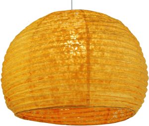 Halbrunder Lokta Papierlampenschirm, Boho Hängelampe Coronada - Ø 40 cm Orange, Lokta-Papier, Asiatische Lampenschirme aus Papier & Stoff