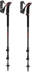 Leki Makalu Bright Red/Black/Dark Anthracite 110 - 145 cm Turistické palice